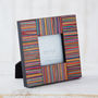 Dhari Multicoloured Stripe Papri Wood 3x3 Photo Frame, thumbnail 6 of 9