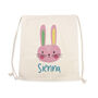 Personalised Playful Rabbit Cotton Nursery Bag, thumbnail 2 of 3