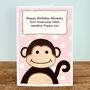 'Cheeky Little Monkey' Personalised Birthday Card, thumbnail 4 of 7