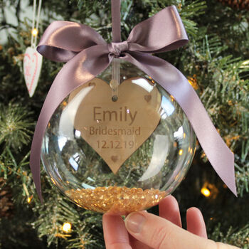 Personalised Bridesmaid Bridal Party Bauble, 2 of 7