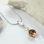 Sterling Silver Amber Font Necklace, thumbnail 3 of 4