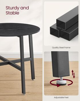 Industrial Round Kitchen Dining Table, 7 of 9