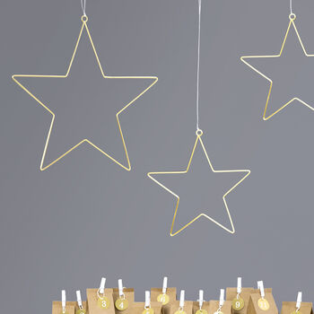 Gold Wire Hanging Star Decorations, 2 of 5