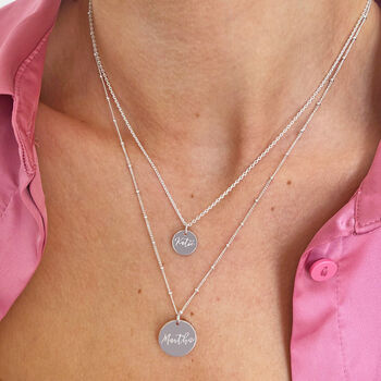 Personalised Sterling Silver Layered Disc Necklace, 4 of 8