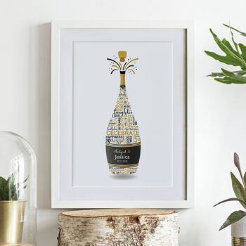 Personalised 30th Birthday Champagne Word Art, 7 of 10