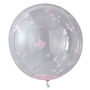 Large Pink Confetti Clear Orb Balloons Three Pack, thumbnail 2 of 3