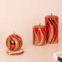 Red Gold Spiral Candles By G Decor, thumbnail 1 of 5