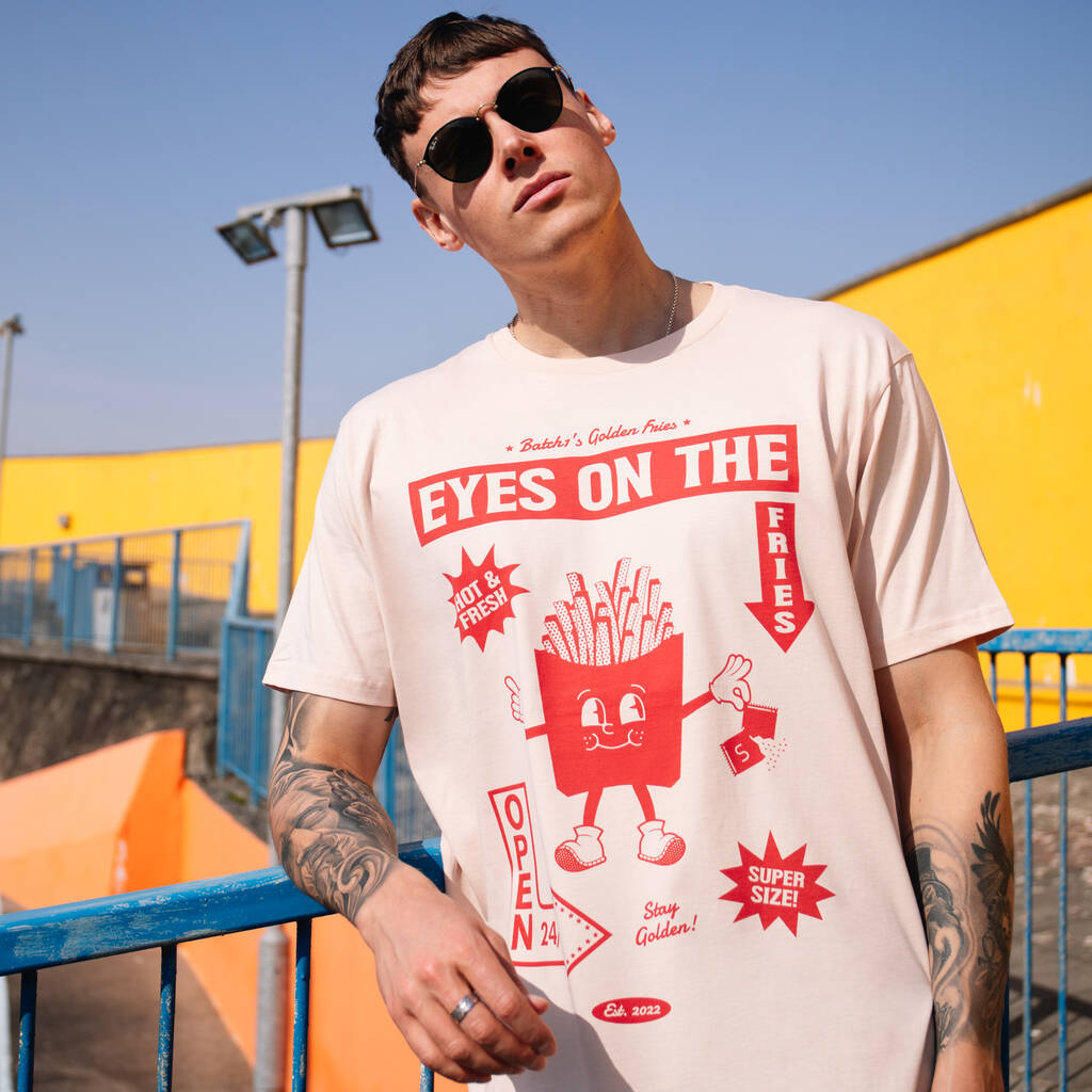Eyes On The Fries Men's Graphic T Shirt, 1 of 3