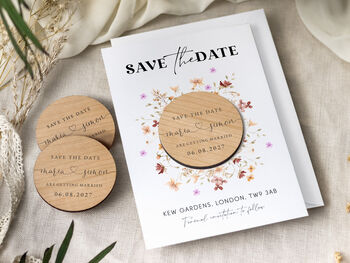 Wedding Save The Date Magnet Wildflower Cards, 5 of 9