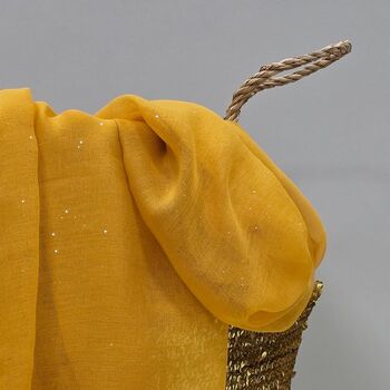 Sparkle Scarf In Mustard Yellow, 2 of 3