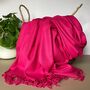 Super Soft Plain Pashmina Tassel Scarf In Fuchsia Pink, thumbnail 1 of 4