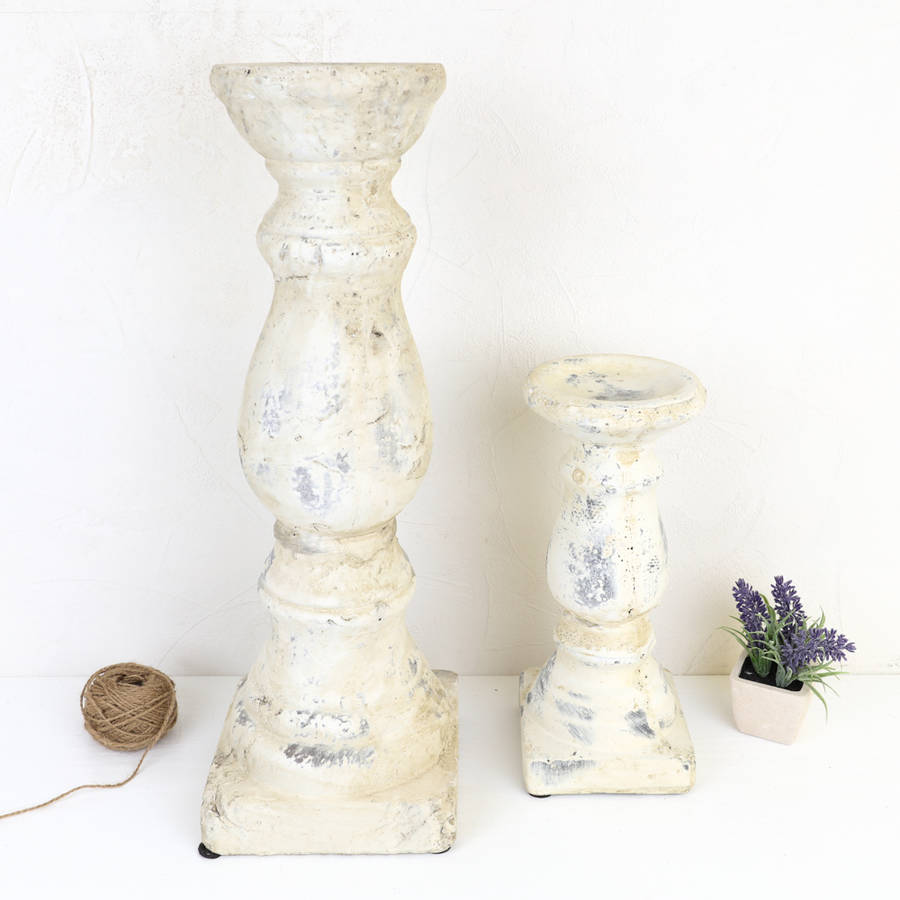 provincial crackle candle pillars by dibor