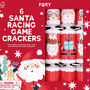 Santa Racing Christmas Crackers Set Of Six, thumbnail 5 of 5