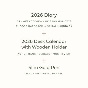 Personalised 2026 Diary And Desk Accessories Gift Set For Her, 3 of 12