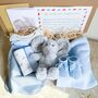 Elephant Baby Gift Box | Grey, Pink Or Blue, thumbnail 10 of 10