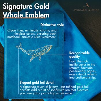 Blue Whale A5 Journal With Strap, Bookmark And Pen Holder, 4 of 6