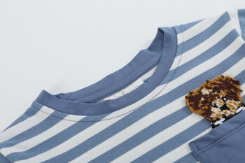 Luca Soft Blue Short Sleeve Stripe T Shirt, 3 of 4