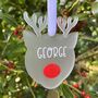 Personalised Rudolph Reindeer Christmas Decoration, thumbnail 1 of 5