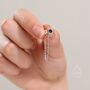 Sterling Silver Sapphire Blue Cz And Chain Ear Jacket, thumbnail 6 of 11