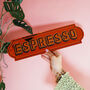 Espresso Mirror Sign Orange, thumbnail 1 of 2