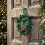 Handmade Felt Christmas Holly Wreath With Robin, thumbnail 1 of 4