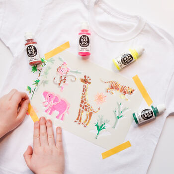 Jungle Children’s T Shirt Painting Fabric Stencil Kit, 2 of 11