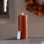 25cm Tru Glow® Mottled Orange LED Chapel Candle, thumbnail 1 of 4