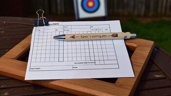 Custom Archery Scoreboard And Sightings Set Plus Pen, 5 of 10
