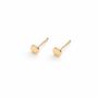 Gold Plated Sterling Silver Disc Micro Stud Earrings – 3mm, thumbnail 6 of 7