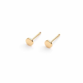 Gold Plated Sterling Silver Disc Micro Stud Earrings – 3mm, 6 of 7