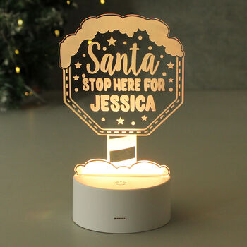 Personalised Santa Stop Here Night Light, 3 of 8