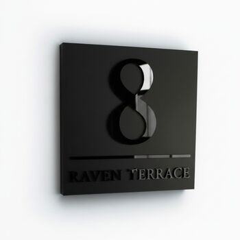 Personalised House Number And Name Sign With Dividing Line, 7 of 10