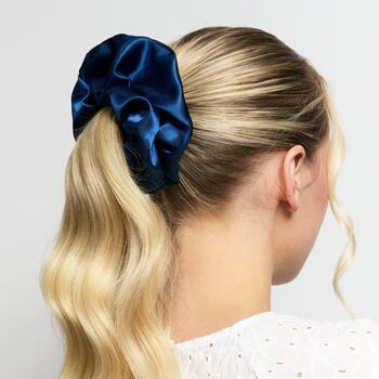 Silver Cloud Satin+ Oversized Scrunchie Santorini Navy, 2 of 5
