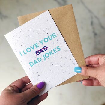 Dad Birthday Card 'I Love Your Dad Jokes' Card, 2 of 2