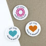 Birth Year Hearts And Flowers Badge Or Magnet Card, thumbnail 1 of 5