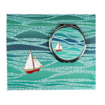 Caribbean Sailing Compact Mirror Blue Boat, 9 of 9
