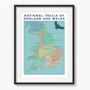 National Trails Of England And Wales Map Art Print, thumbnail 5 of 9