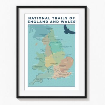 National Trails Of England And Wales Map Art Print, 5 of 9