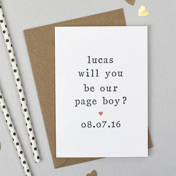 Personalised 'will You Be Our Page Boy?' Card By The Two Wagtails ...