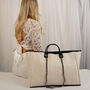Personalised Monogram Canvas Bag In Cream And Black, thumbnail 5 of 5