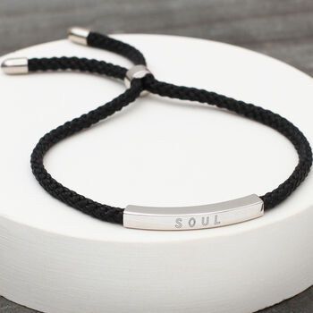 Mens Personalised Sterling Silver Friendship Bracelet, 2 of 5