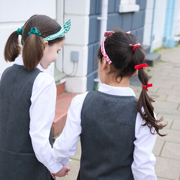 School Gingham Tie Headband Red, 3 of 6