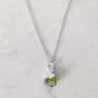 August Birthstone Necklace, Peridot, Silver Plated, thumbnail 4 of 6