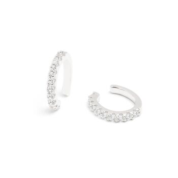 Lucia Cz Crystal Sterling Silver Infinity Ear Cuffs, 2 of 2