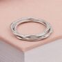 Sterling Silver Plated Wave Edge Triple Bangle Set, thumbnail 1 of 5
