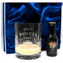 Personalised Baileys Design Crystal Glass Tumbler And Miniature Baileys In Silk Gift Box, thumbnail 1 of 2