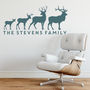 Personalised Stag Family Wall Sticker Gift For Family, thumbnail 1 of 3