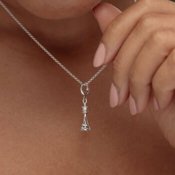 Sterling Silver Chess Piece Charm Necklace, 2 of 6