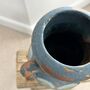 Vintage Mediterranean Blue Green Brown Amphora Vase, thumbnail 4 of 6