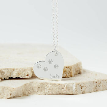 Personalised Cat Remembrance Silver Heart Necklace, 3 of 12